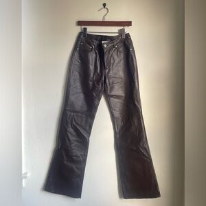 Vintage Jeanology Leather Brown Pants
